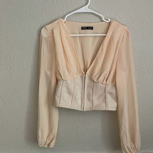 Fun Beige Top with Corset - Size M